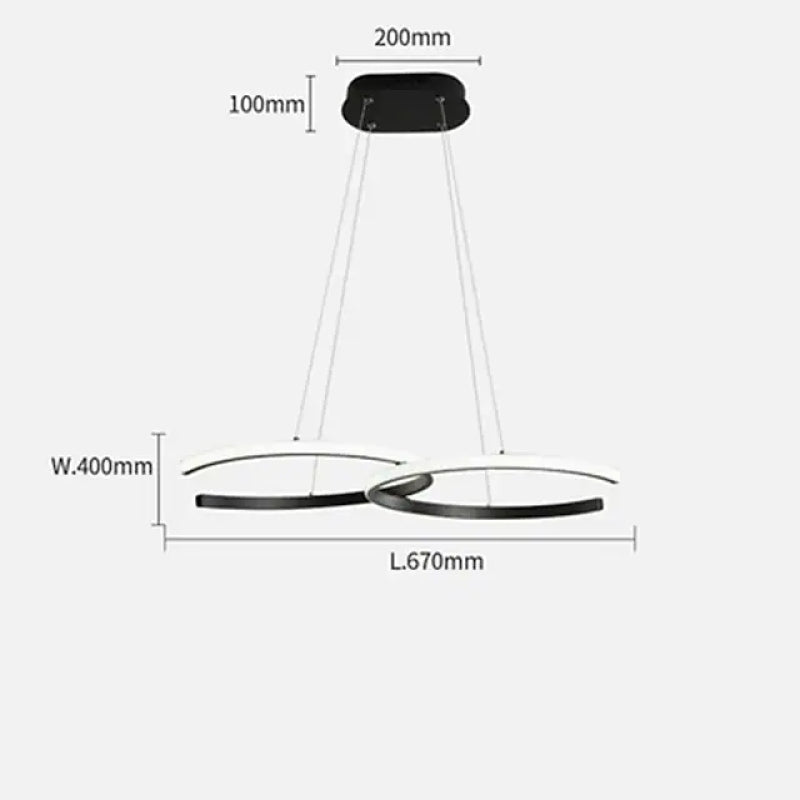 Arisha Modern Minimalist Pendant Light, Double-C - Neutralighting