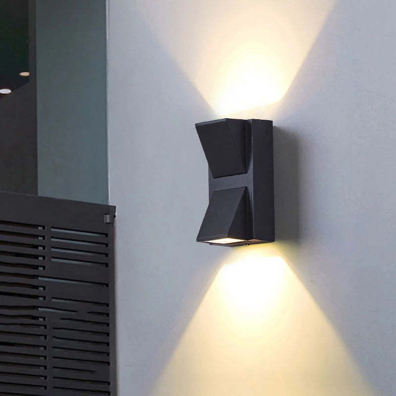 Vexto Modern Black Metal LED Outdoor Wall Lamp