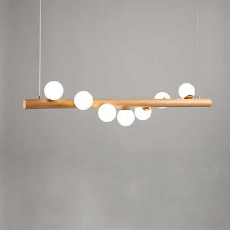 Valentina Glass Bubble Pendant Light Wood/Walnut - Neutralighting