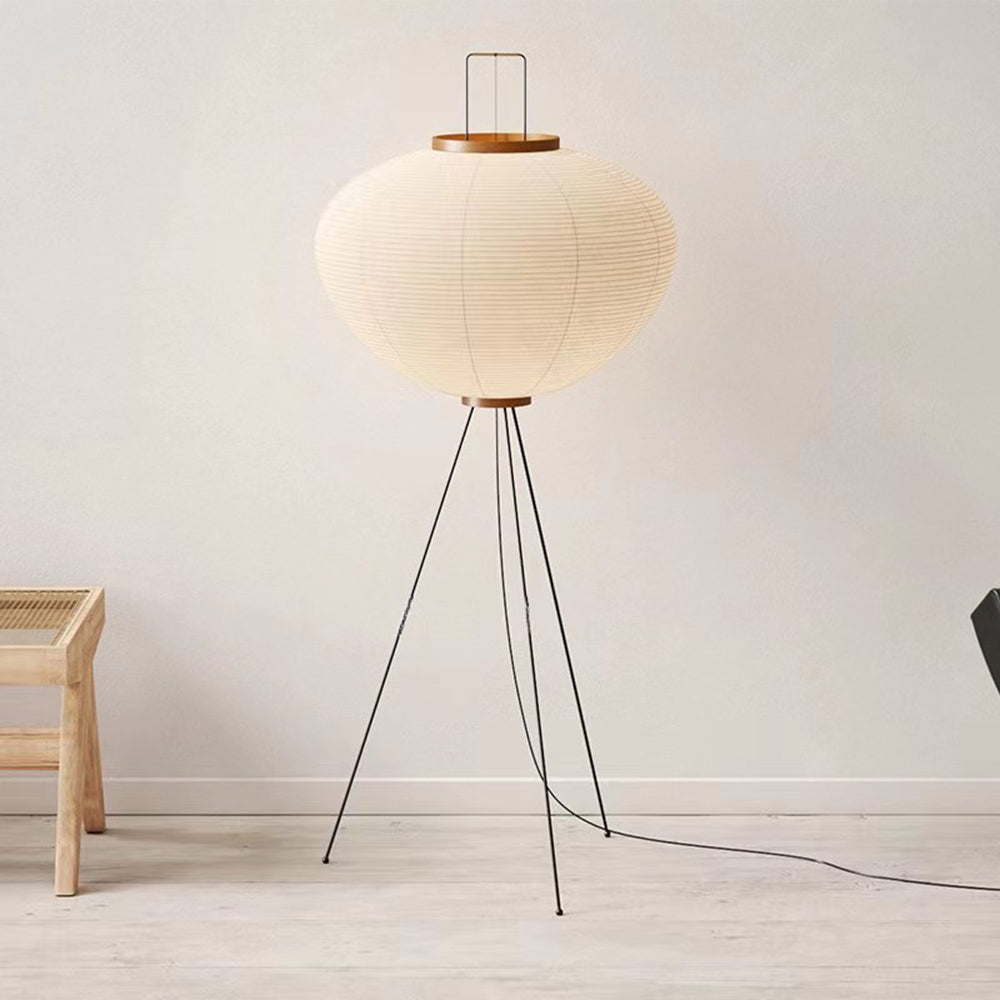 Renée Minimalist Tripod Lantern Paper Floor Lamp, White - Neutralighting