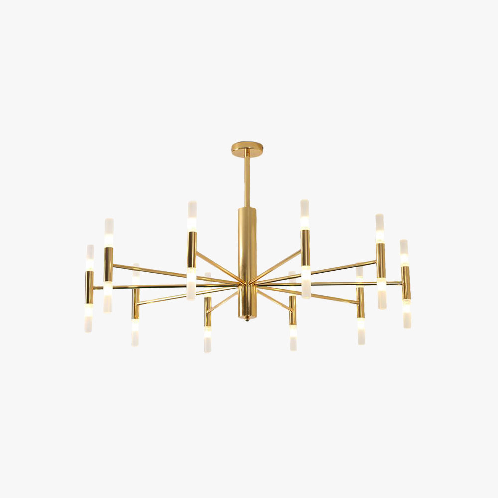 Kristy Modern Cylindrical Metal Chandelier, Gold - Neutralighting