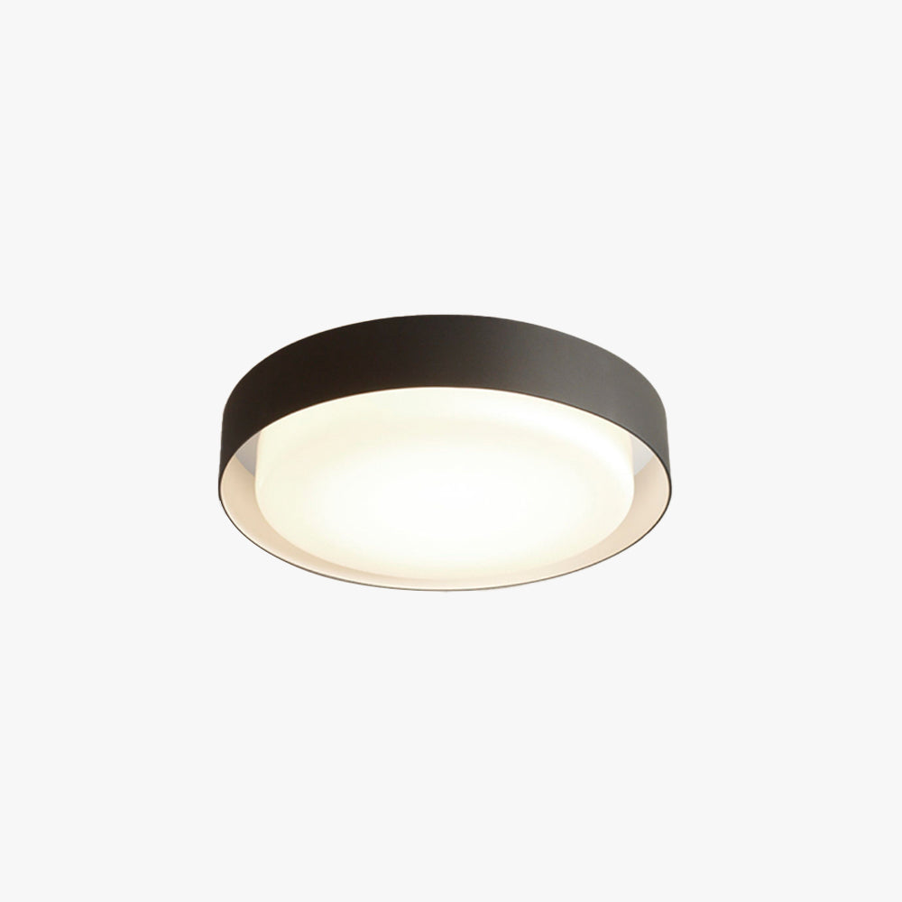 Ray Modern Round Flush Mount Ceiling Light, Metal/Acrylic, White/Black - Neutralighting