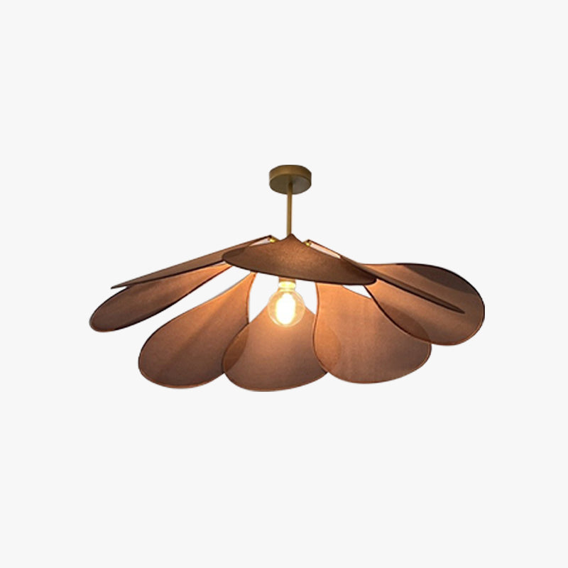 Ritta Pendant Light Vintage Rustic Wabi Sabi, Fabric, White/Brown - Neutralighting