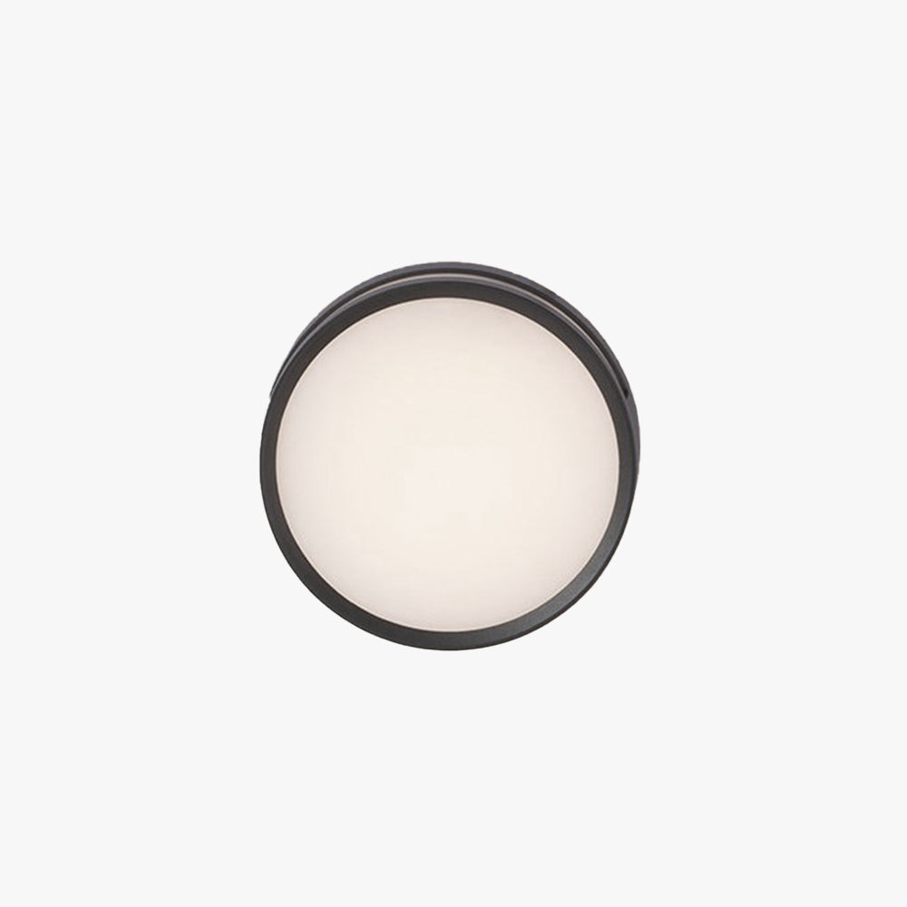 Ray Modern Round Metal/Acrylic Outdoor Waterproof Wall Lamp, Black - Neutralighting