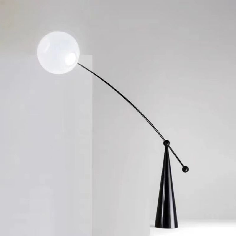 Valentina Floor Lamp Arc/Bubble Modern/Unique, Frosted Glass, White, Bedroom - Neutralighting
