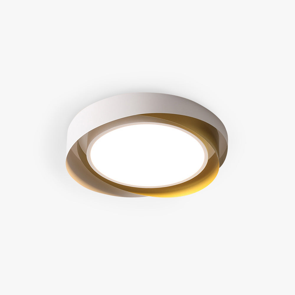 Arisha Modern Geometric Metal/Acrylic Flush Mount Ceiling Light, White/Gold - Neutralighting