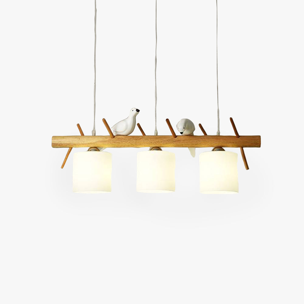 Muto Bird Pendant Light Wood, 2/3 Heads - Neutralighting
