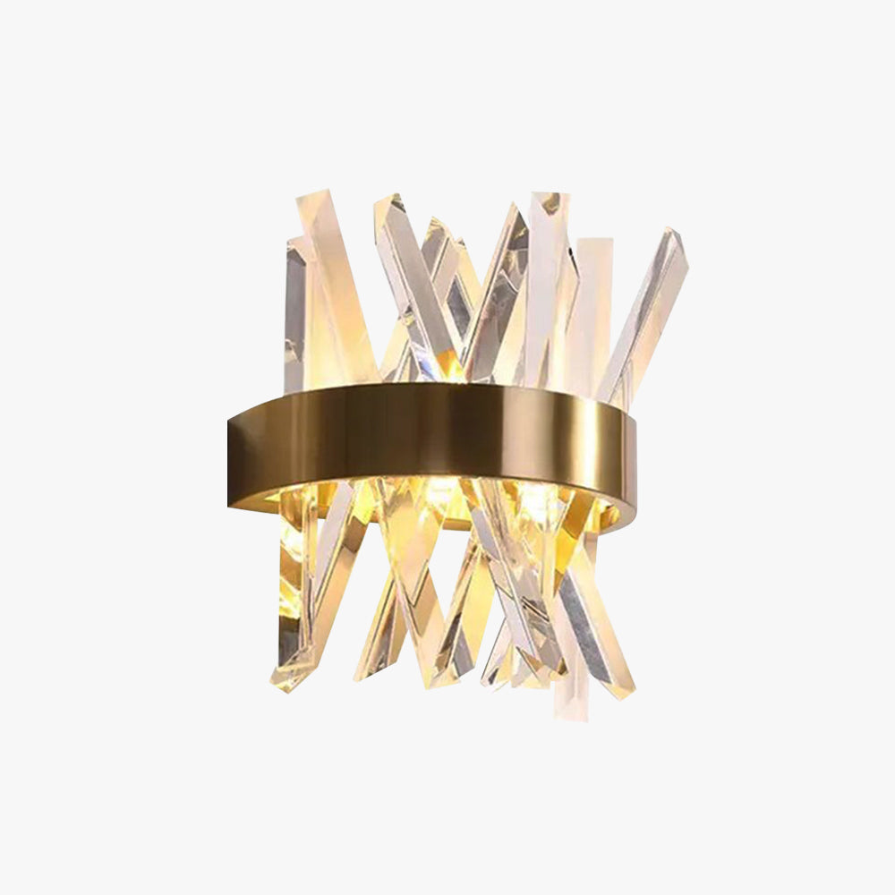 Kristy Decorative Geometric Crystal/Metal Wall Lamp, Gold - Neutralighting