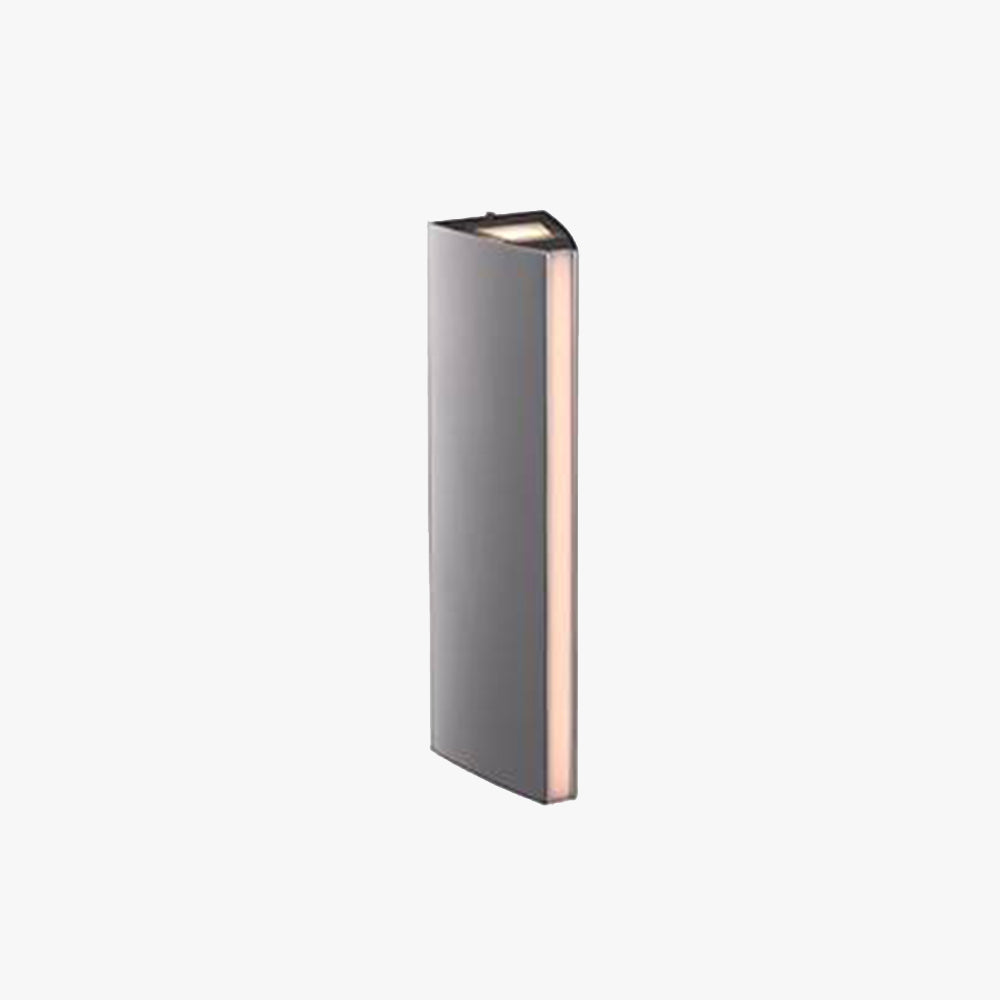 Ray Modern Triangular Prism Metal Outdoor Wall Lamp, Black/Silver - Neutralighting