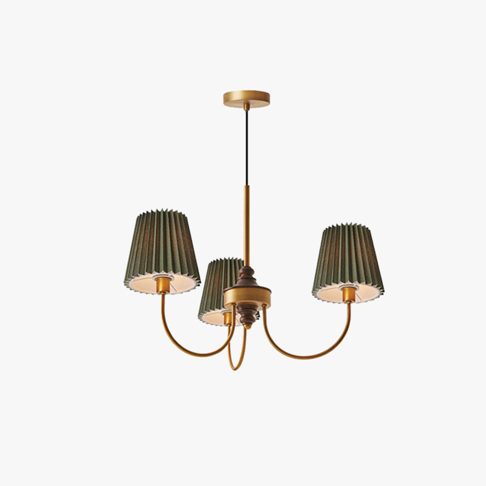 Silva Modern Retro Fabric Chandelier, White/Green - Neutralighting
