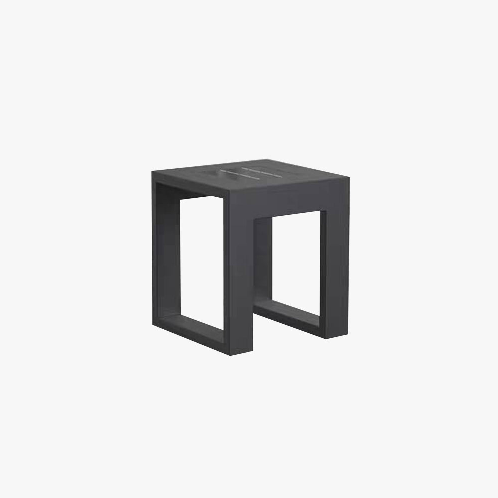 Ray Simple Hollow Cube Metal/Acrylic Outdoor Floor Lamp, Black - Neutralighting