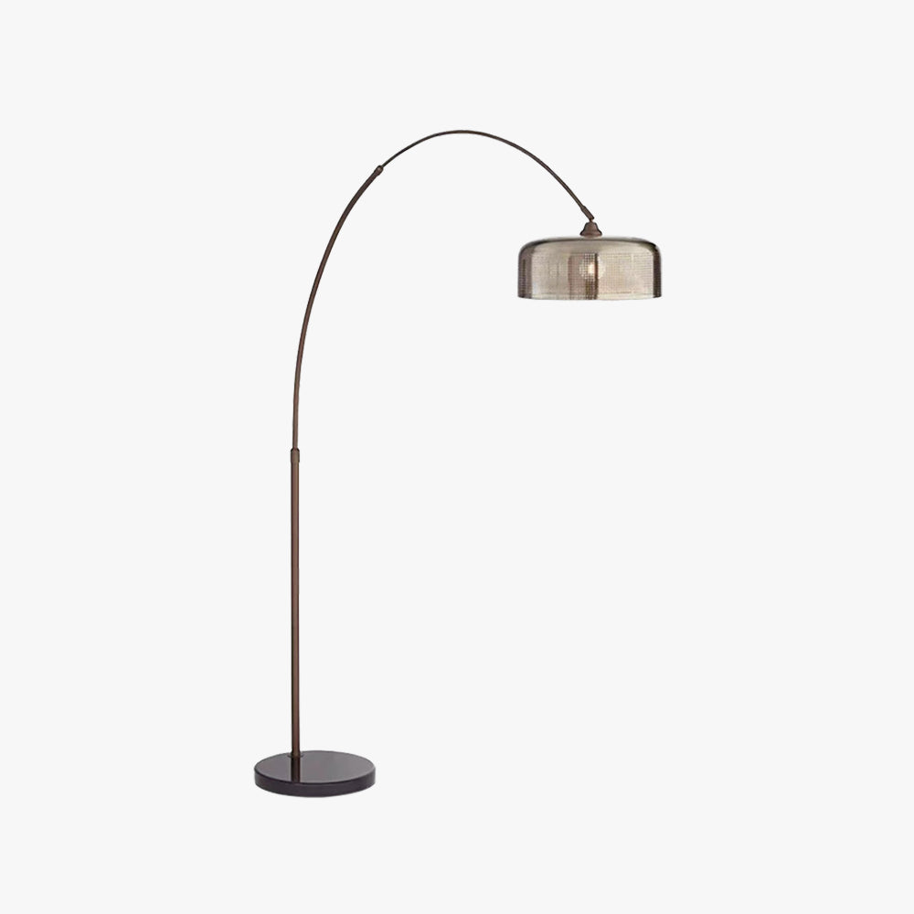 Hailie Retro Brown Curved Floor Lamp, Metal - Neutralighting