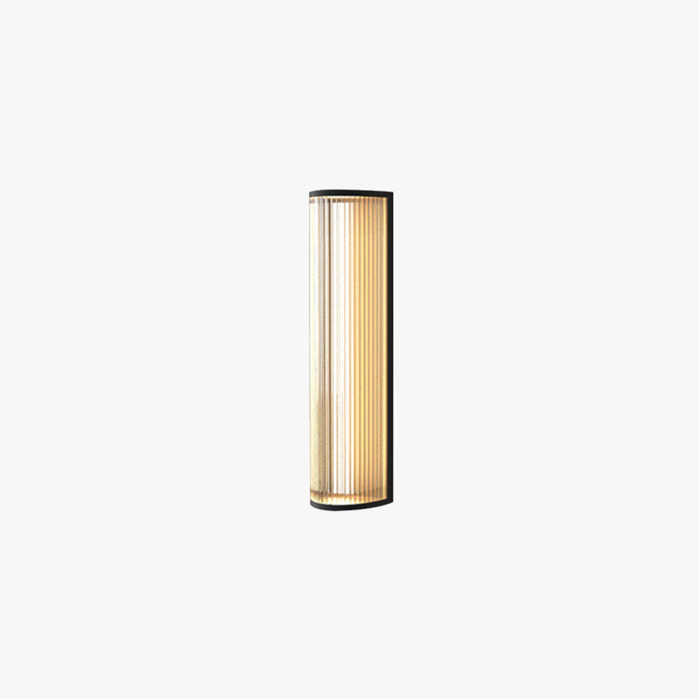 Ray Modern Semi-Cylindrical Outdoor Metal/Acrylic Wall Lamp, Clear/Black - Neutralighting
