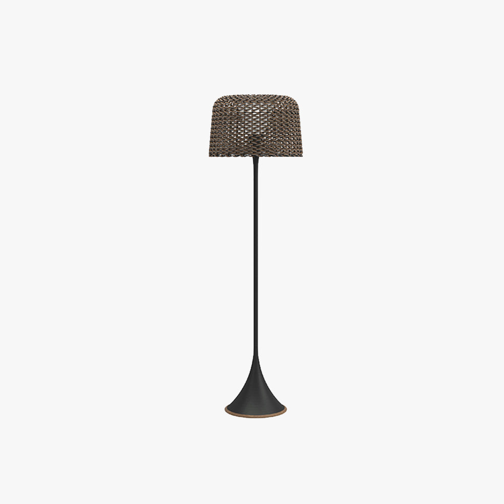 Ritta Waterproof Outdoor Floor Lamp, Rattan,Balcony/Terrace - Neutralighting