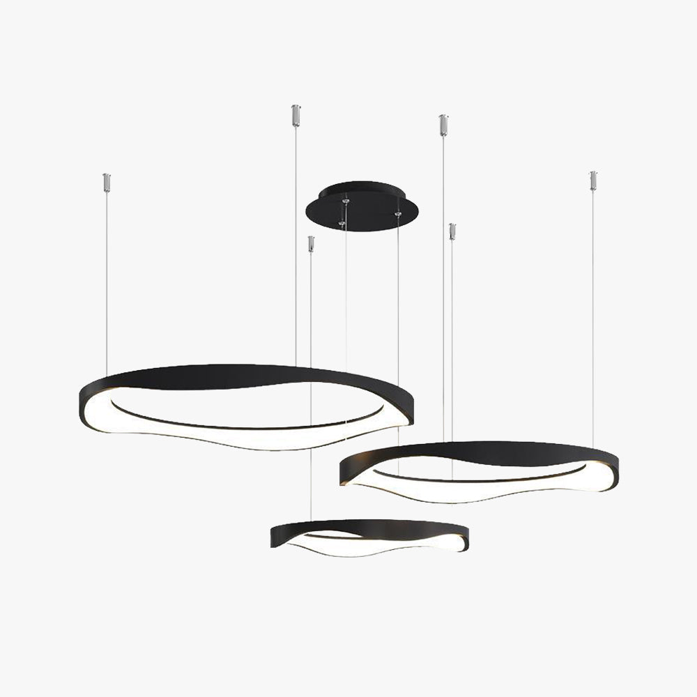 Arisha Pendant Light Rond Modern, Black/White, Dining Room - Neutralighting