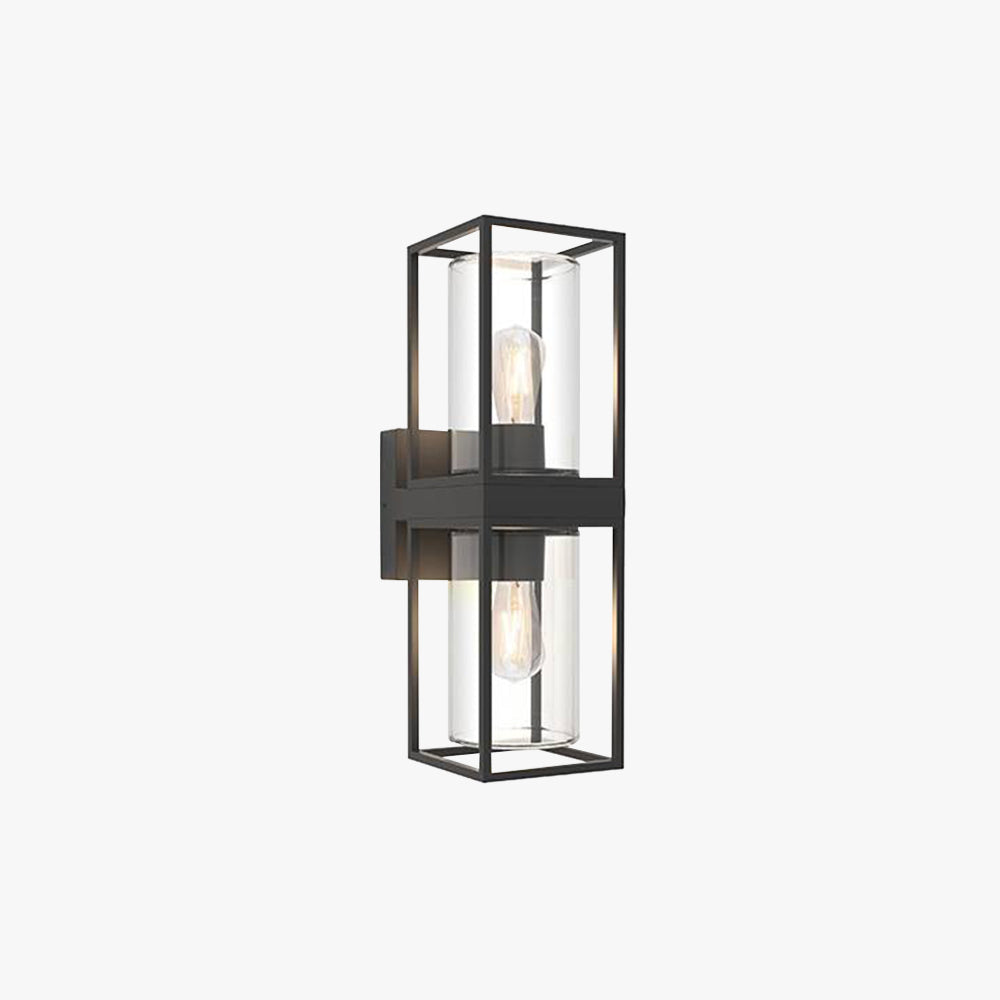 Ray Modern Rectangular Metal Outdoor Wall Lamp, Black - Neutralighting