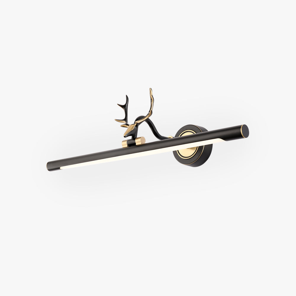 Arisha Decorative Deer Mirror Front Vanity Wall Lamp, Black/Gold - Neutralighting
