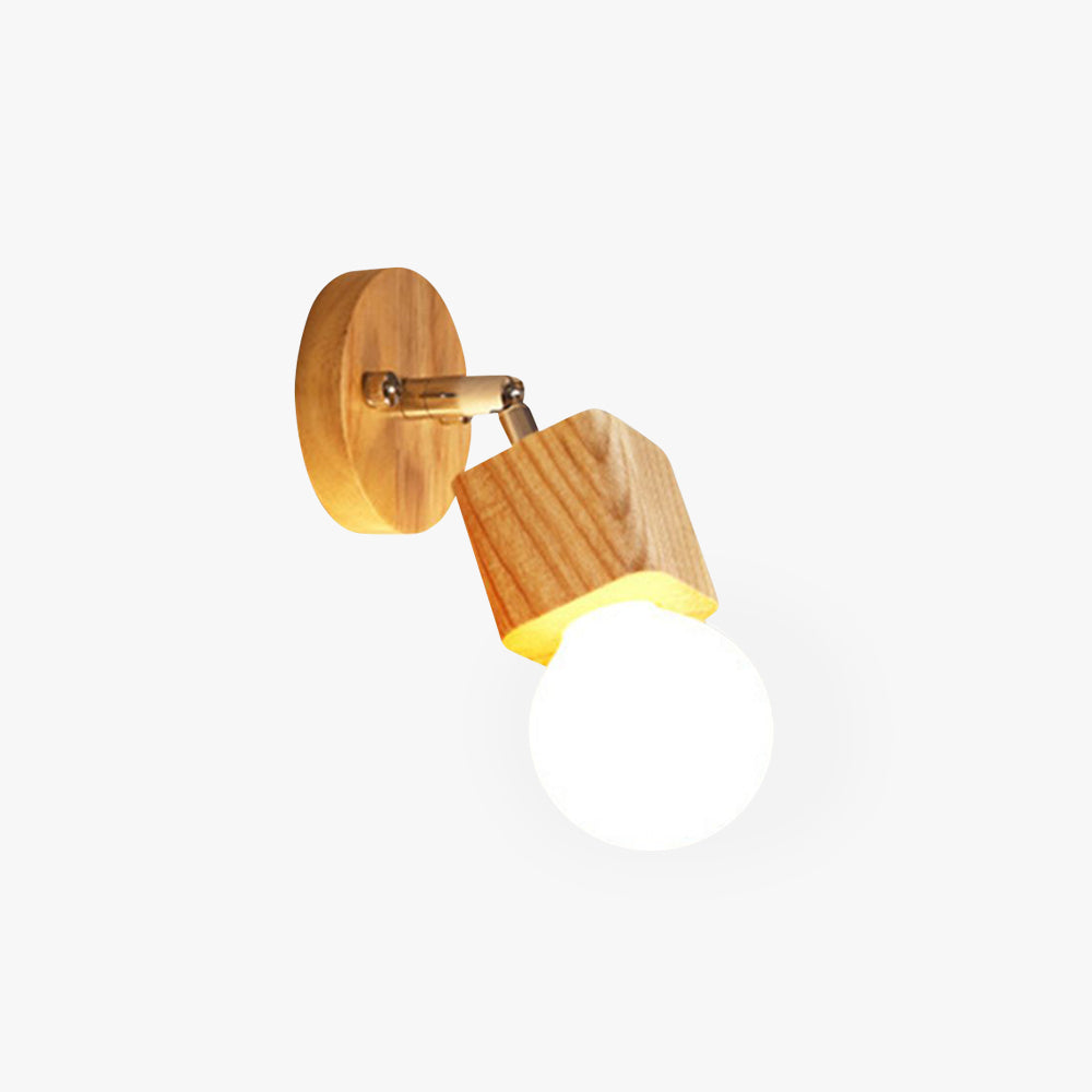 Muto Modern Square Globe Metal/Wood Wall Lamp, Vanity Light - Neutralighting