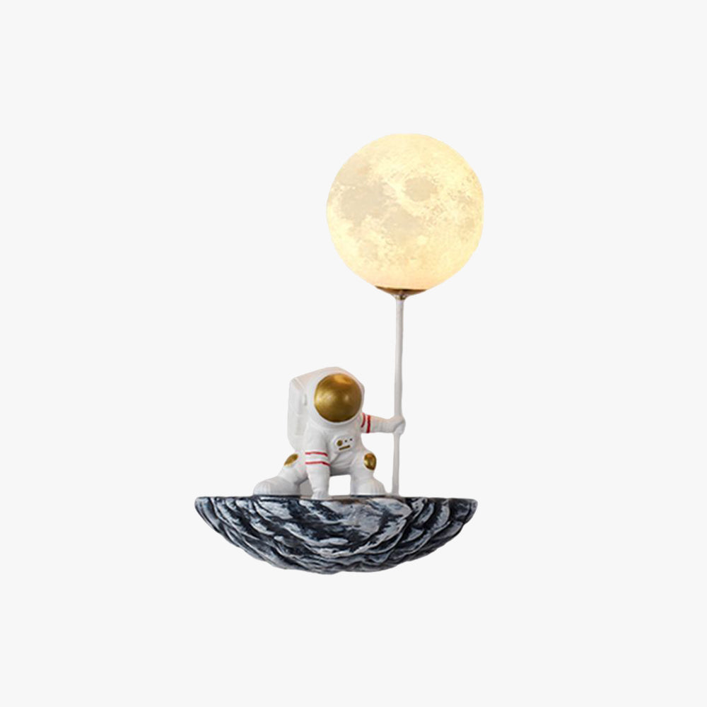 Aria Decorative Astronaut Glass/Acrylic Wall Lamp, White/Blue-White - Neutralighting