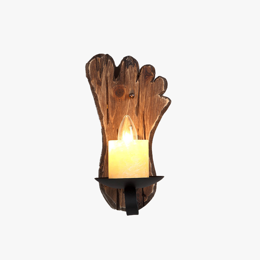 Epoch Wall Lamp Foot Shape Vintage, Wood/Metal, Bedroom - Neutralighting