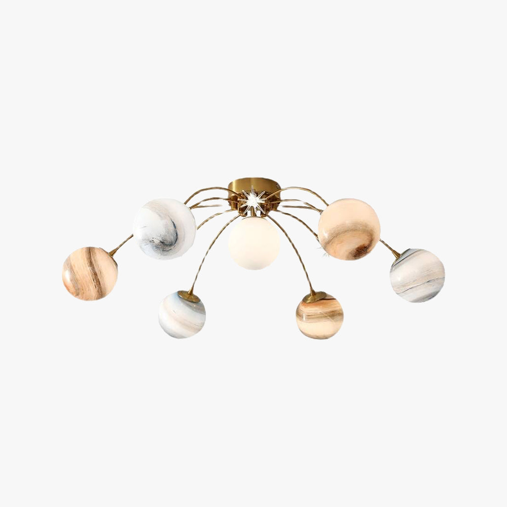 Aria Modern Planet Flush Mount Ceiling Light, Living Room - Neutralighting