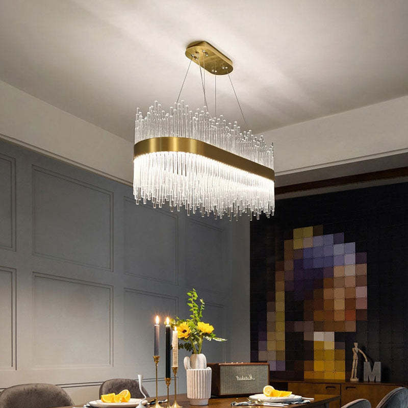 Kristy Modern Round/Rectangular Chain Chandelier, Gold - Neutralighting