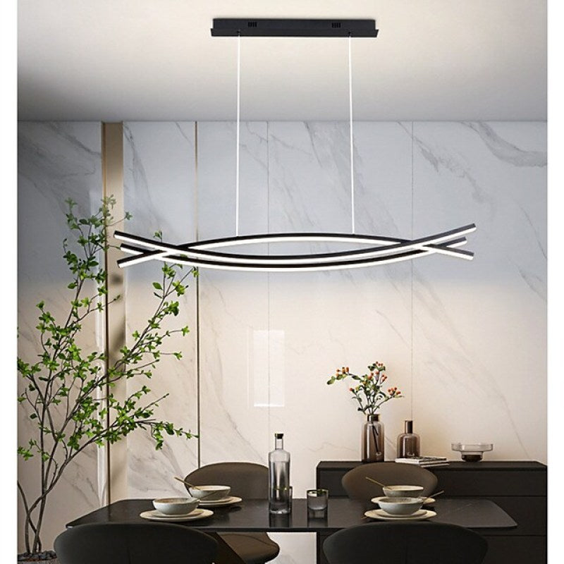 Arisha Modern Linear Metal Pendant Light, Black - Neutralighting