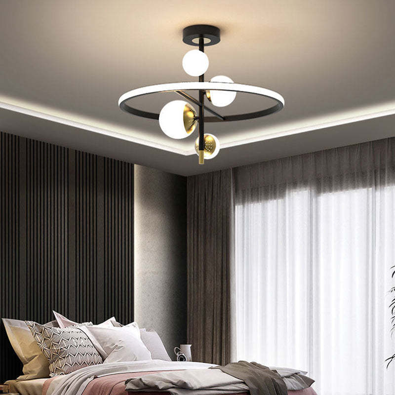 Valentina Semi-Flush Mount Ceiling Light, Gold & Black, 2 Style - Neutralighting