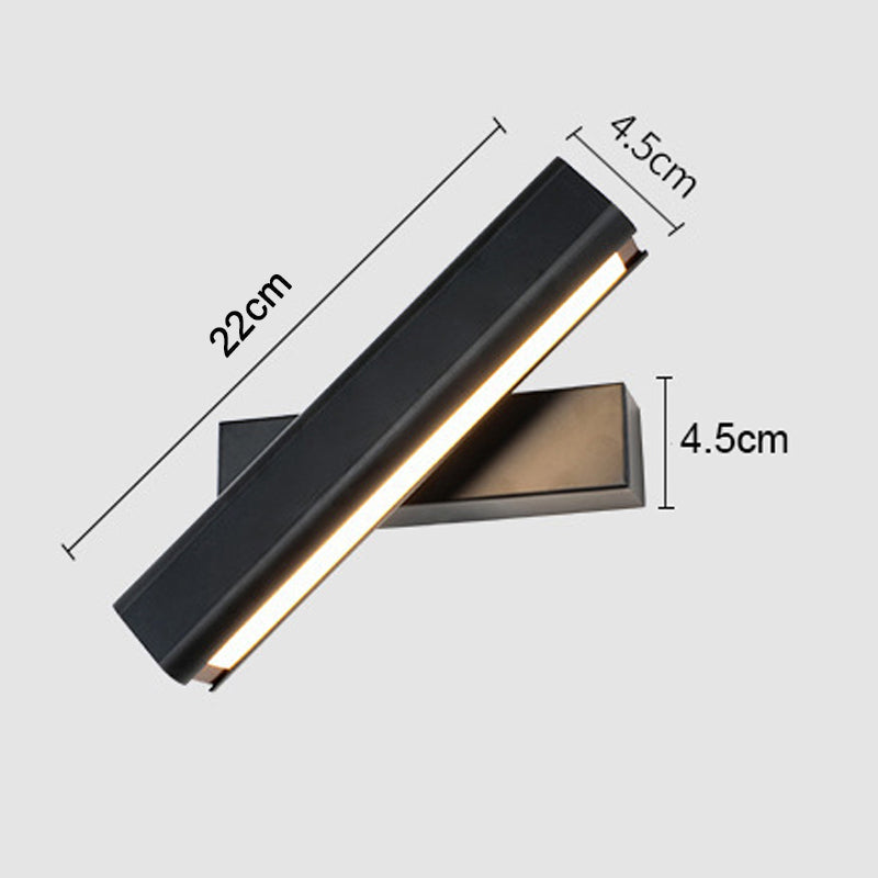 Orin Modern Rectangles Metal Rotatable Wall Lamp, Black/White - Neutralighting