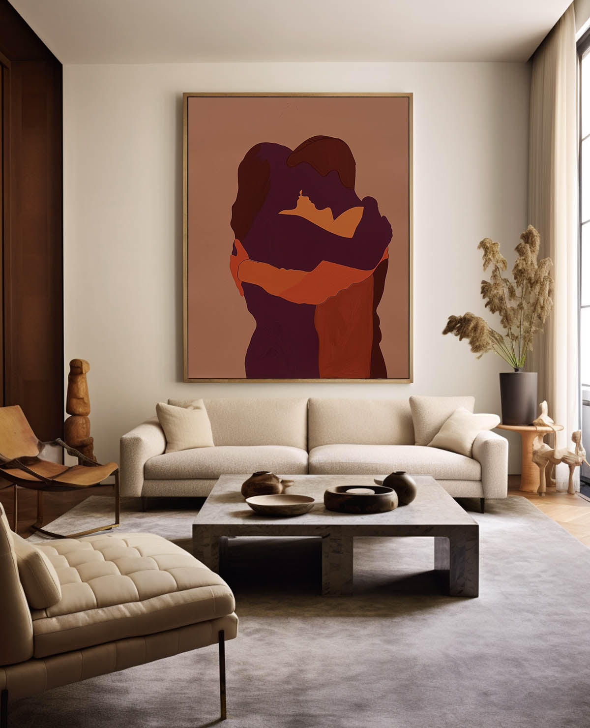 Terracotta Embrace Couple Painting