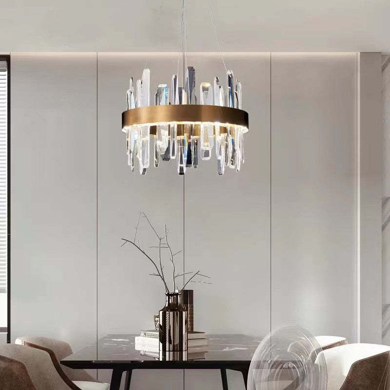 Kristy Modern Crystal Ring Chandelier Black&Gold - Neutralighting