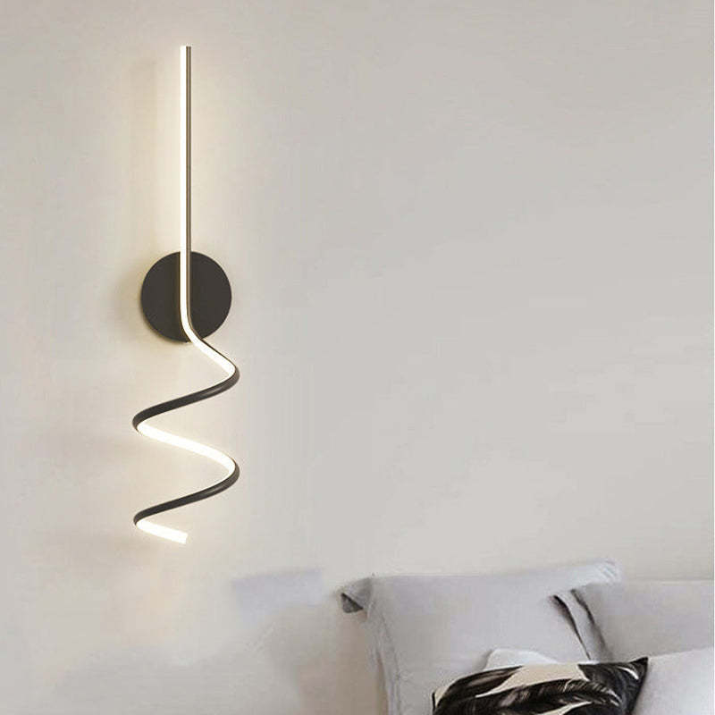 Arisha Modern LED Art Interior Wall Light Spiral, Black & White - Neutralighting