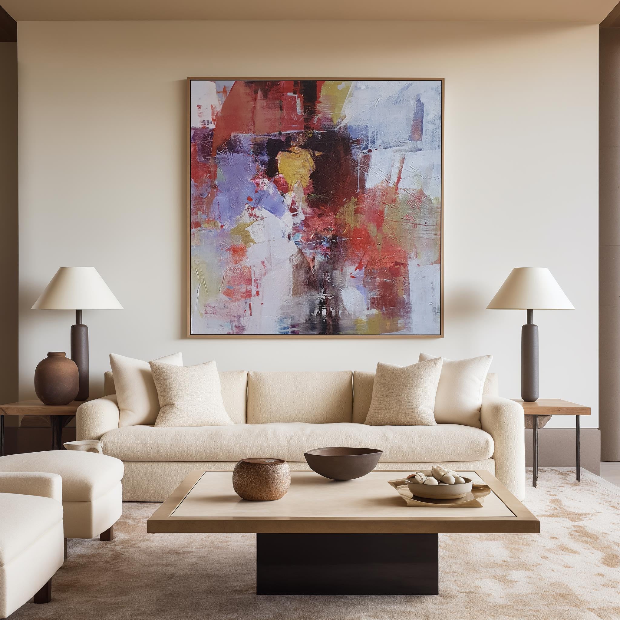 Vibrant Color Abstract Square Canvas Wall Art