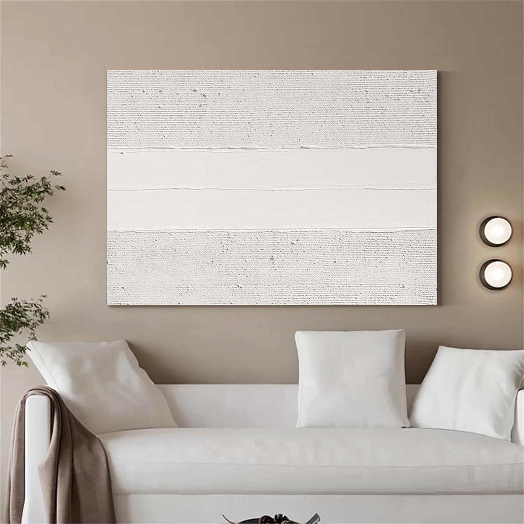 Luxury White Abstract Painting ABAH40 - Neutralighting