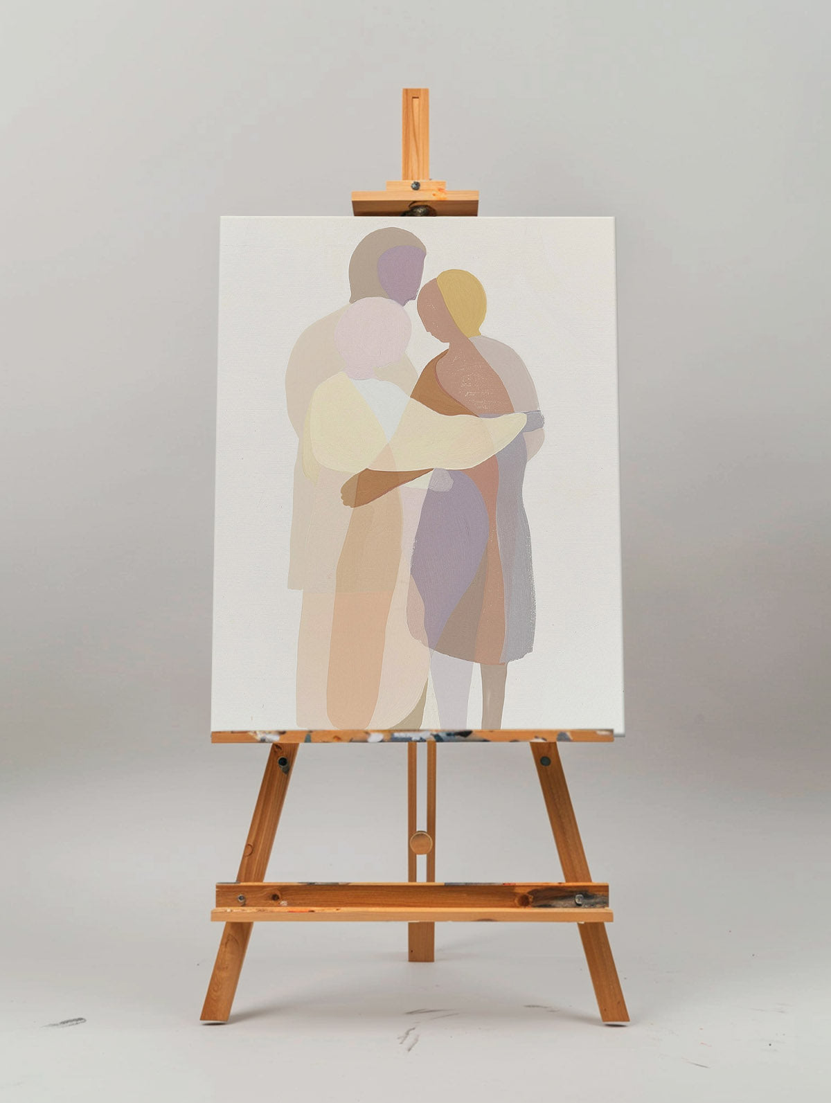 Wall Art Embraced Figures in Soft Tones