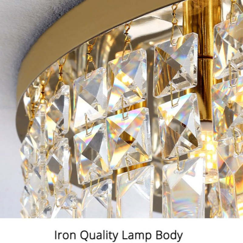Kristy Luxury Flush Mount Metal/Crystal Ceiling Light