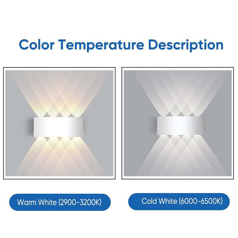 Tronix Modern Rectangular Metal Outdoor Wall Lamp, Black/White, Water-wave - Neutralighting