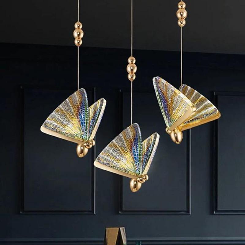 Arisha Art Deco Butterfly Pendant Light, 2 Color - Neutralighting