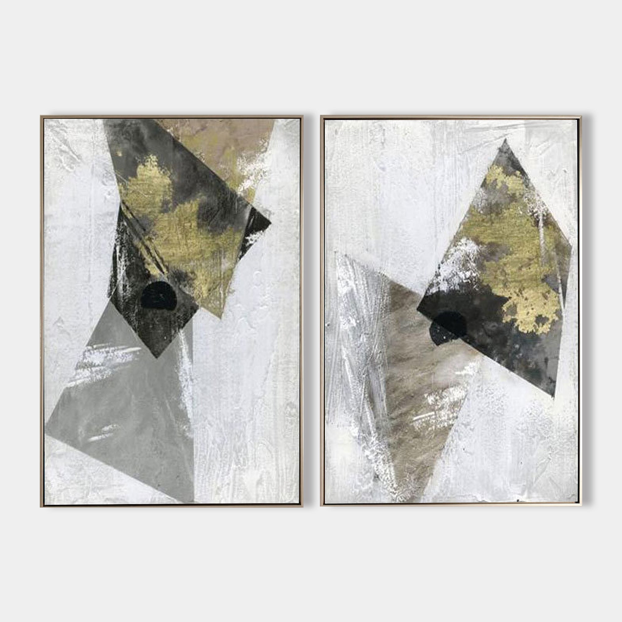 Geometric Moss Green Abstract Canvas Wall Art