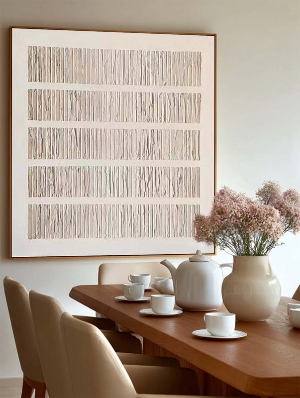 Textured Vertical Linear Relief Painting