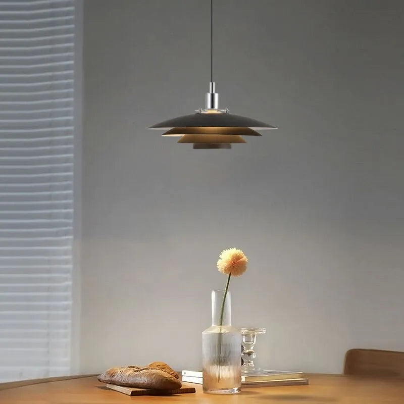 Nylo Contemporary Minimalist Frisbee Shaped Metal Pendant Light - Neutralighting