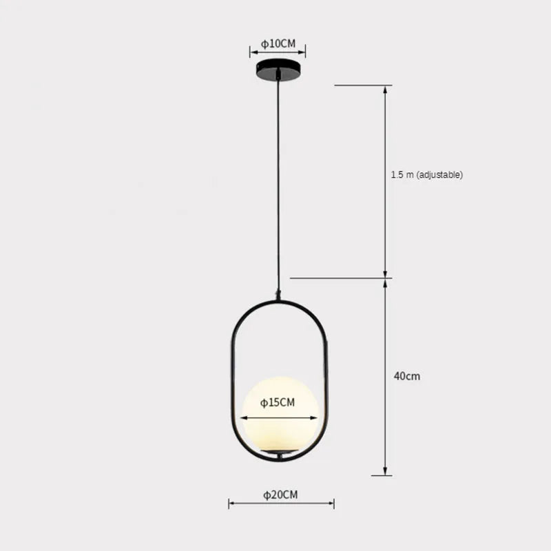 Arisha Modern Globe Metal/Glass Pendant Light, 3 Style - Neutralighting
