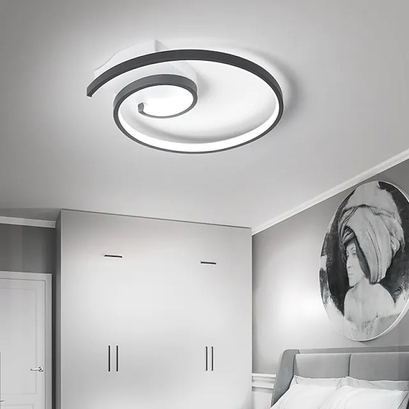 Arisha Modern Spiral Shaped Metal Ceiling Light, Black/White - Neutralighting