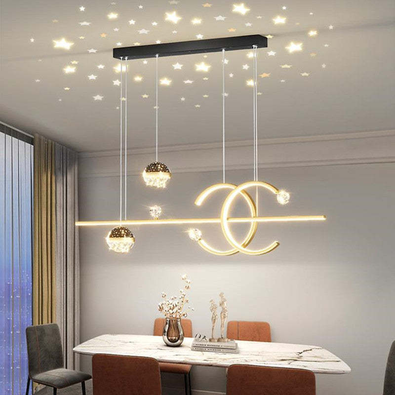 Arisha Luxury Globe Metal/Glass Pendant Light, Black/Gold - Neutralighting