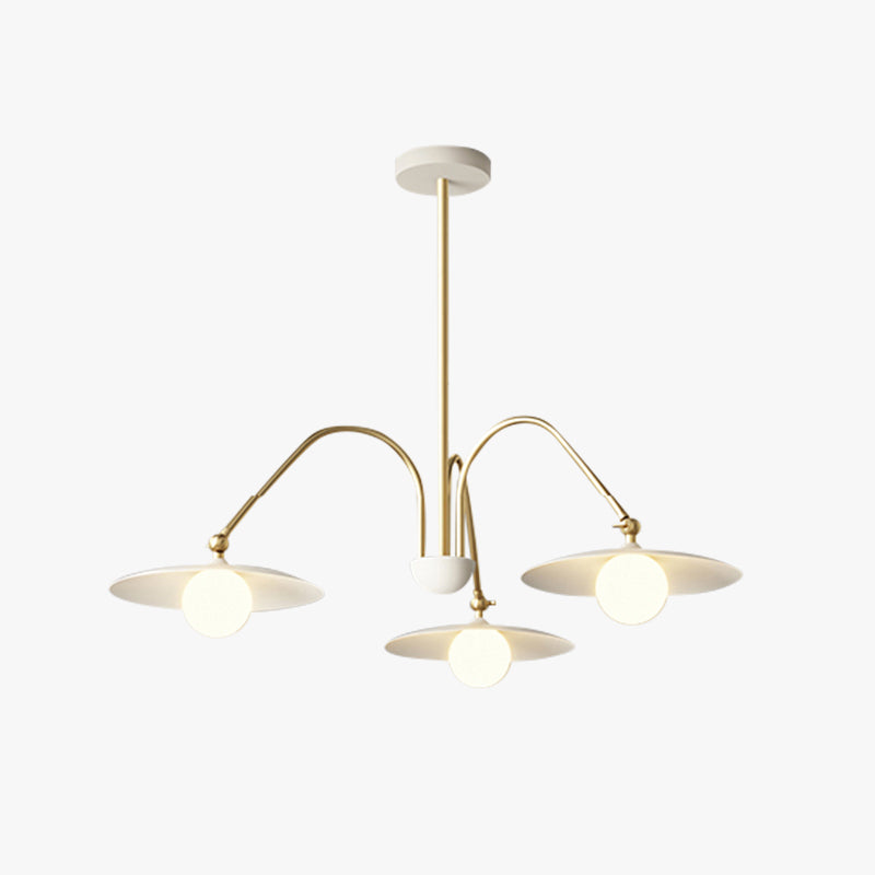 Arisha Minimalist Blown Metal Pendant Light, White/Gold - Neutralighting