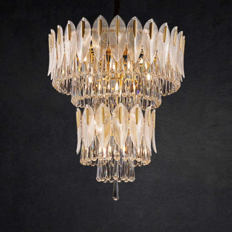 Arisha Luxury Feather Crystal Chandelier, Living Room - Neutralighting