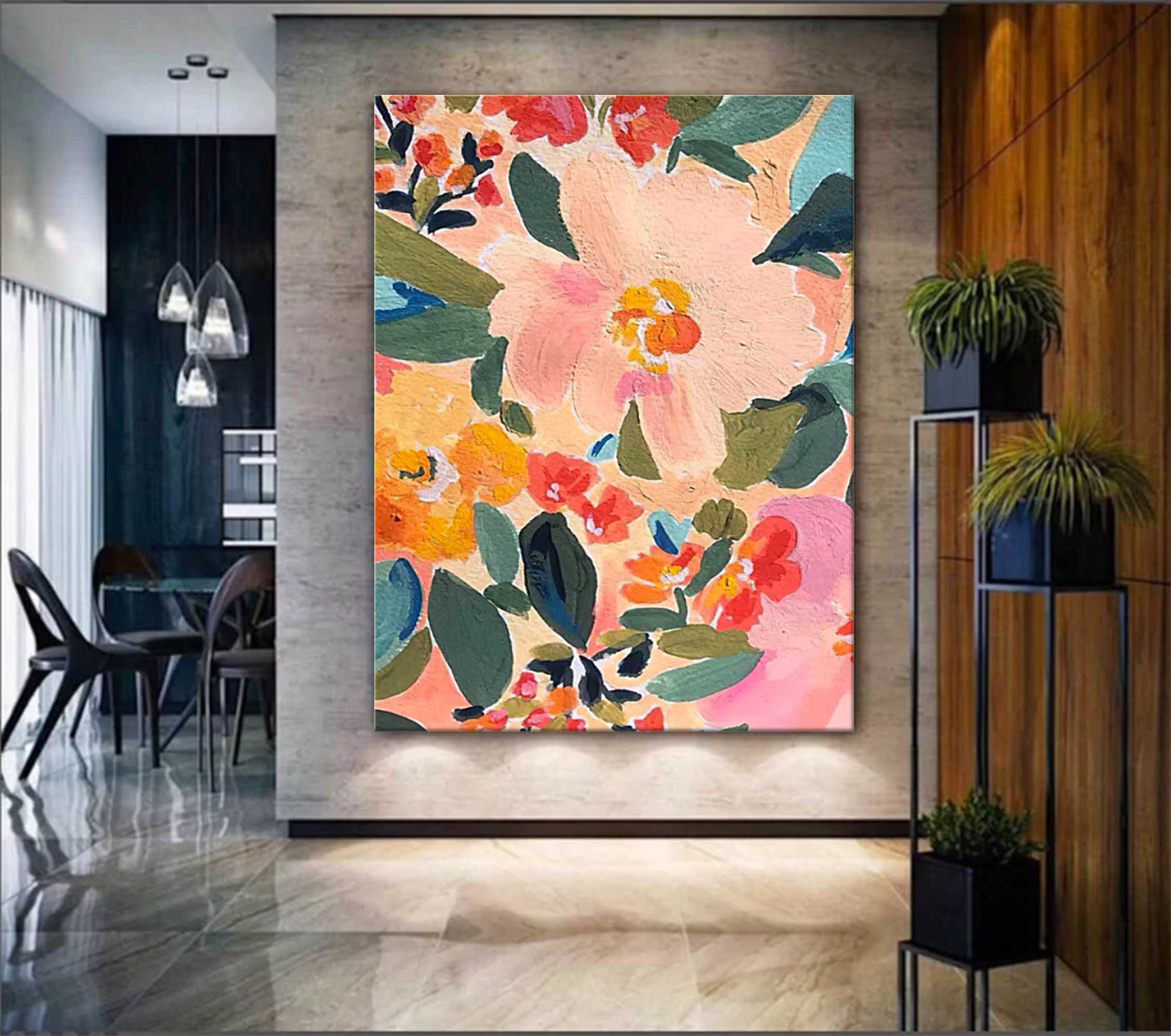 Wall Art Warm Tone Floral Blossom