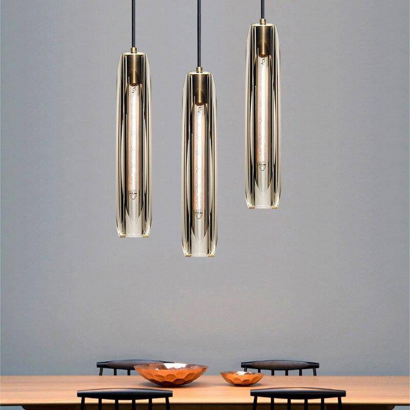 June Brass Designer Glass Pendant Lamp Smoky - Neutralighting