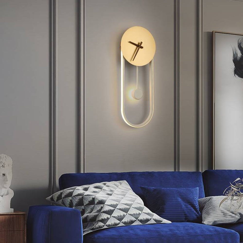 Arisha Nordic Clock Wall Lamp, Gold & Black - Neutralighting
