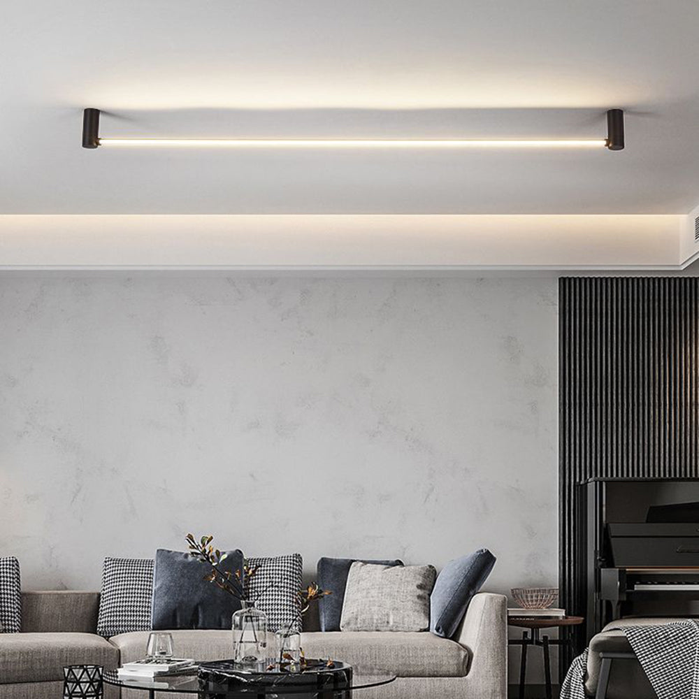 Arisha Minimalist Linear Flush Mount Ceiling Light, Black, Hallway - Neutralighting